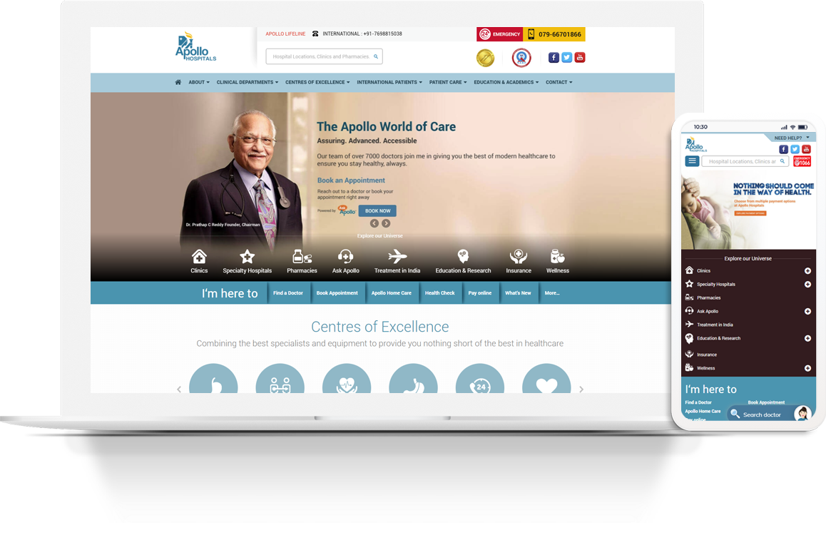 Dynamic website for India’s leading multi-specialty hospital chain