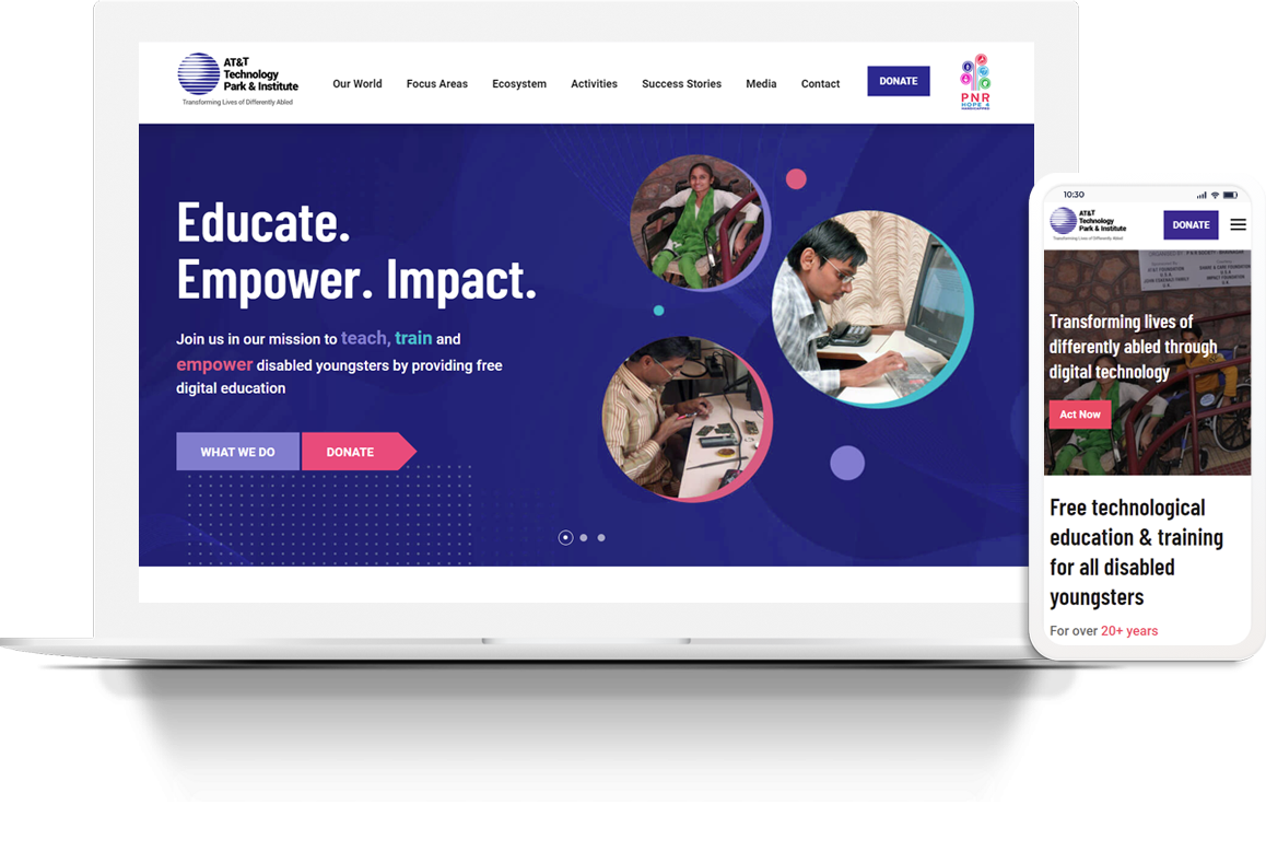 Website Development for NGOs - AT&T Technology Park & Institute