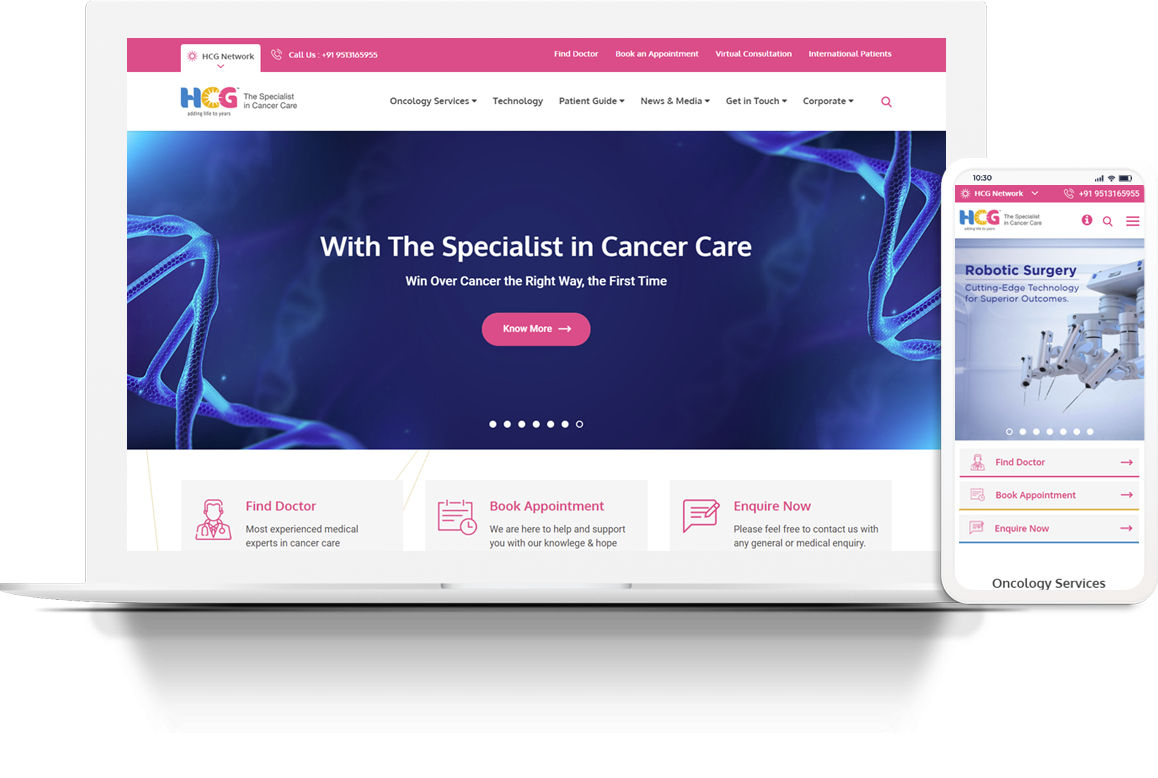 DYNAMIC WEBSITE FOR INDIA’S LARGEST CANCER CARE PROVIDER